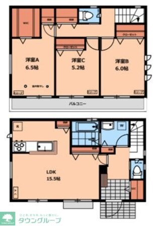 小川町1丁目478戸建賃貸住宅の物件間取画像